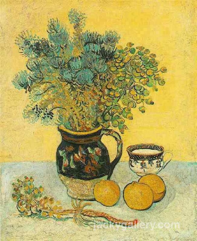 Still Life Majolica Jug with Wildflowers, Van Gogh painting